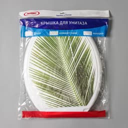 Сиденье для унитаза с крышкой «Декор. Пальма», 44.5×37 см, белое