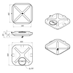 Бак для душа «Rostok», 110 л, с лейкой