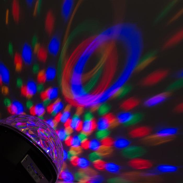 Ночник проектор «Хрустальный диско-шар» 17.5 см, динамик, свечение мульти, 220 В