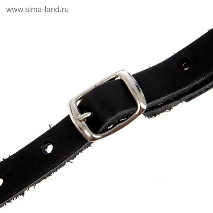 Намордник кожаный №2, сетчатый, с перемычкой, доберман, длина по носу 9.5 см, обхват морды 28 см