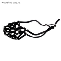 Намордник кожаный №3, сетчатый, с перемычкой, овчарка, длина по носу 11 см, обхват морды 30 см