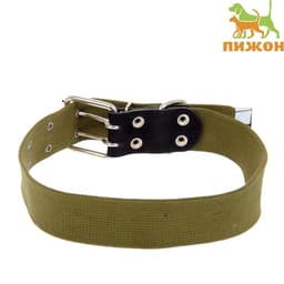 Ошейник брезентовый однослойный, 84×4.5 см, ОШ 50-70 см, хаки