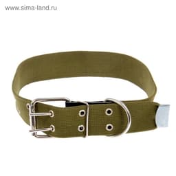 Ошейник брезентовый однослойный, 84×4.5 см, ОШ 50-70 см, хаки