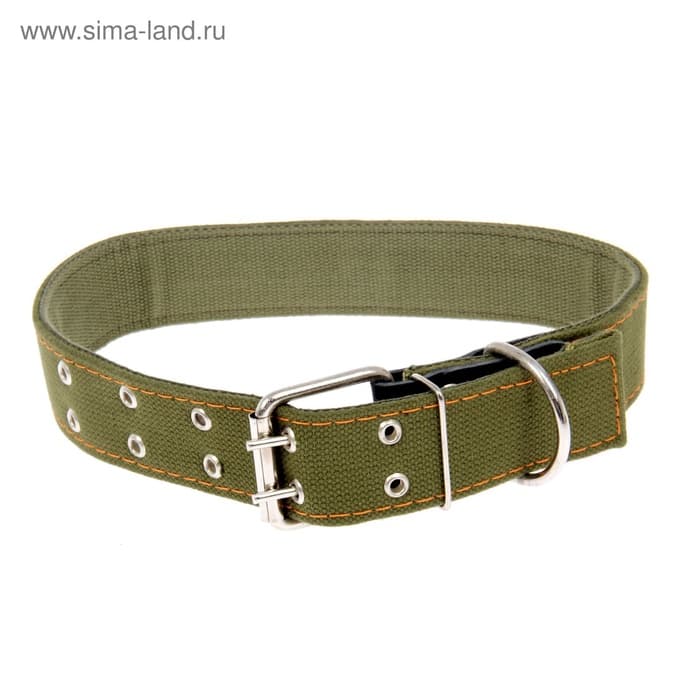 Ошейник брезентовый двухслойный, 82.5×4.5 см, ОШ 50-70 см