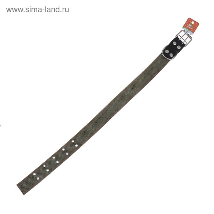Ошейник брезентовый двухслойный, 82.5×4.5 см, ОШ 50-70 см