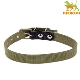 Ошейник брезентовый однослойный, 57×2.5 см, ОШ 35-45 см, хаки