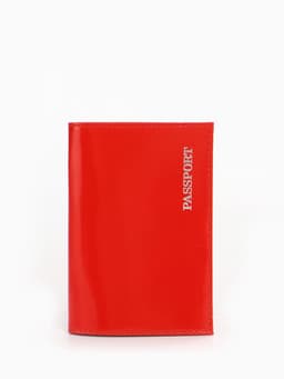 Обложка для паспорта, тиснение фольгой, гладкая, красная