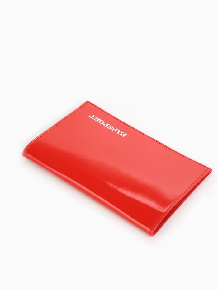 Обложка для паспорта, тиснение фольгой, гладкая, красная