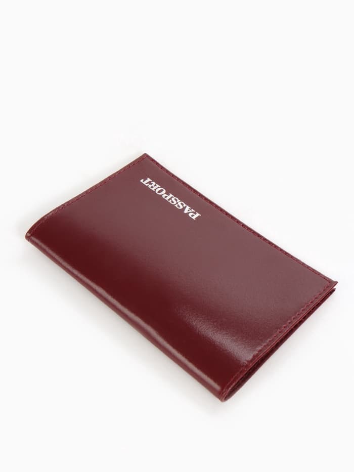 Обложка для паспорта, тиснение фольгой, гладкая, бордовая