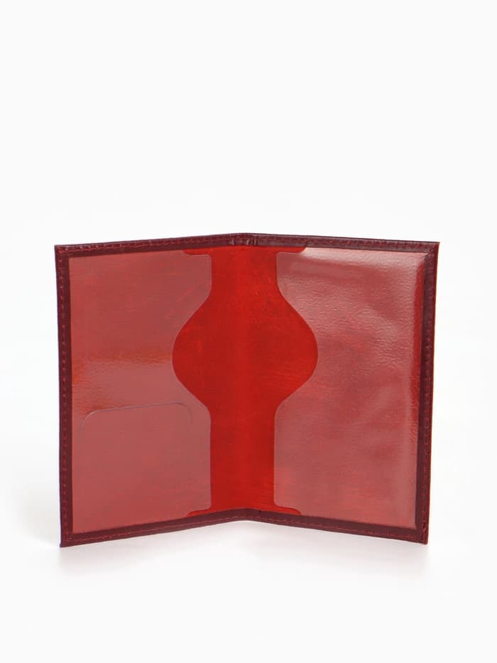 Обложка для паспорта, тиснение фольгой, гладкая, бордовая