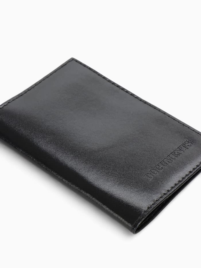 Обложка для автодокументов, натуральная кожа, гладкая, 10×1×13 см, чёрная