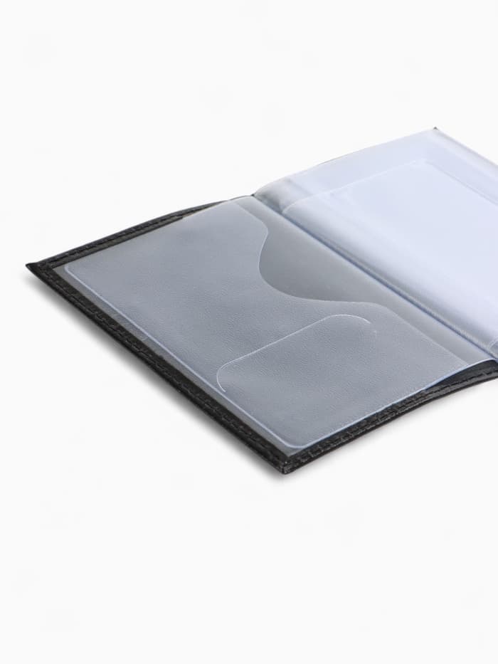 Обложка для автодокументов, натуральная кожа, гладкая, 10×1×13 см, чёрная