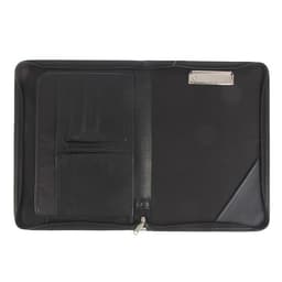 Папка деловая, искусственная кожа, для бумаг, 360×260×30 мм, с металлическим прижимом, 6Д07 «Люкс » чёрная