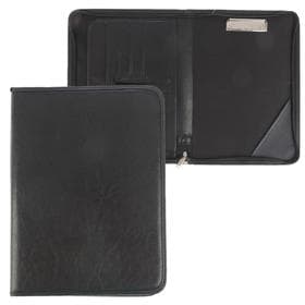 Папка деловая, искусственная кожа, для бумаг, 360×260×30 мм, с металлическим прижимом, 6Д07 «Люкс » чёрная