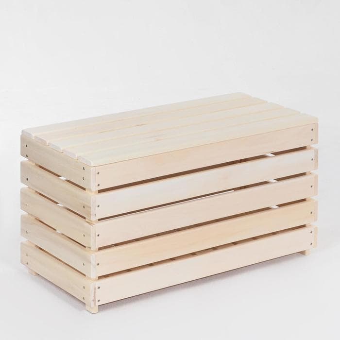 Лавка с ящиком для бани и сауны, 80×40×45 см, липа, «Добропаровъ»