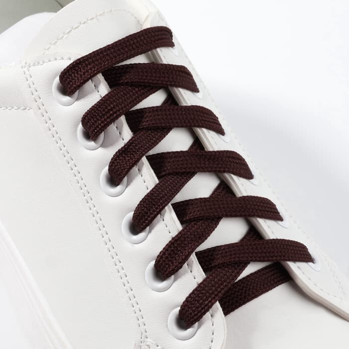 Шнурки для обуви, пара, плоские, 7 мм, 120 см, коричневые