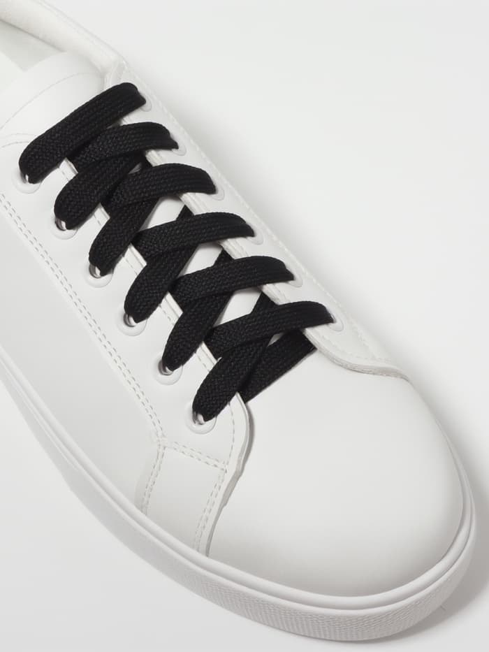 Шнурки для обуви, пара, плоские, 10 мм, 130 см, чёрные