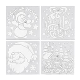 Искусственный снег спрей «Зимняя сказка», 4 трафарета, 250 мл, белый