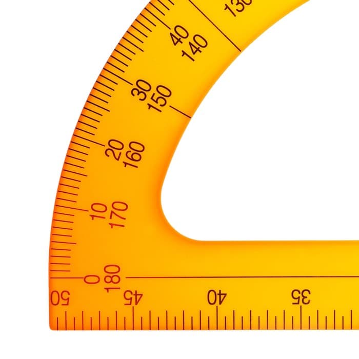 Транспортир для школьной доски, с держателем, 180 г, корпуса оранжевый