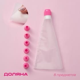 Набор кондитерский Доляна «Бирюза», 6 насадок (основание насадки 2.5 см), 29×19×3.5 см, насадки и МИКС