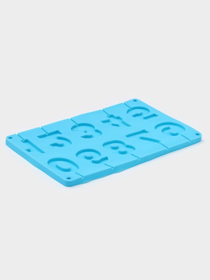 Форма для леденцов Доляна «Арифметика», силикон, 29×17 см, 10 ячеек (5×4 см), с палочками, МИКС