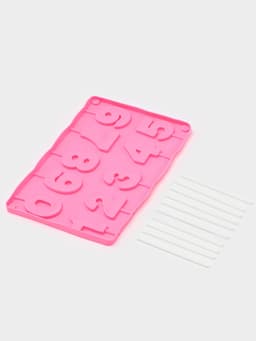 Форма для леденцов Доляна «Арифметика», силикон, 29×17 см, 10 ячеек (5×4 см), с палочками, МИКС