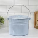 Ведро эмалированное 9 л, цельнотянутое, с крышкой, светло-голубое
