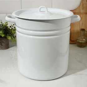 Кастрюля - бак эмалированная, 12 л, d=26 см, цилиндрическая, белая