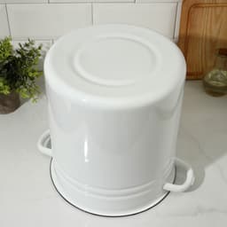 Кастрюля - бак эмалированная, 12 л, d=26 см, цилиндрическая, белая