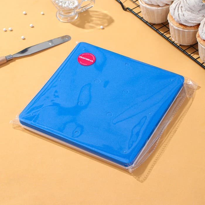 Набор матов для моделирования и сушки цветов из мастики Доляна, 20×20×3.5 см, 2 шт., белый, синий