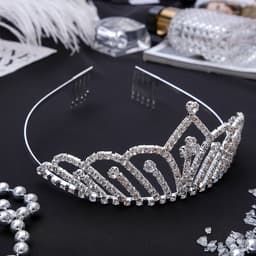 Диадема для волос «Изящество», капелька, 6 см, серебро