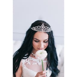 Диадема для волос «Изящество», капелька, 6 см, серебро