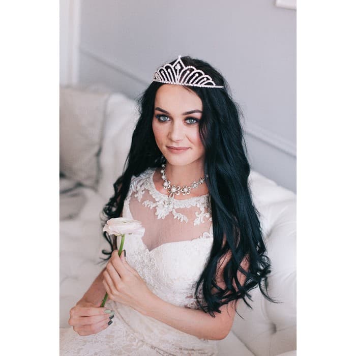 Диадема для волос «Изящество», капелька, 6 см, серебро