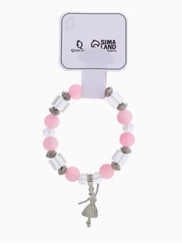 Браслет ассорти «Бусинка» балерина, розовый в серебре, №8