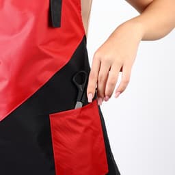 Фартук для мастера, 62×80(±1) см, с карманом, чёрный/красный