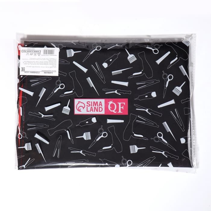 Фартук для мастера, 62×80(±1) см, с карманом, чёрный/красный