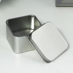 Шкатулка для украшений, мелочей «Квадрат серебряный», металл, 6×6×4 см