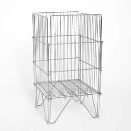 Корзина-накопитель, разборная, 42×42×80 см, регулируемое дно, цвет хром