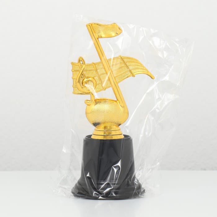 Кубок, наградная фигура «Нота», подставка пластик черная, золото, 16 см