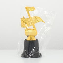 Кубок, наградная фигура «Нота», подставка пластик черная, золото, 16 см