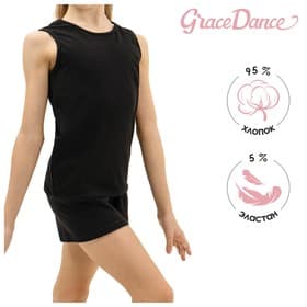 Майка спортивная для гимнастики и танцев Grace Dance, размер 40, чёрный
