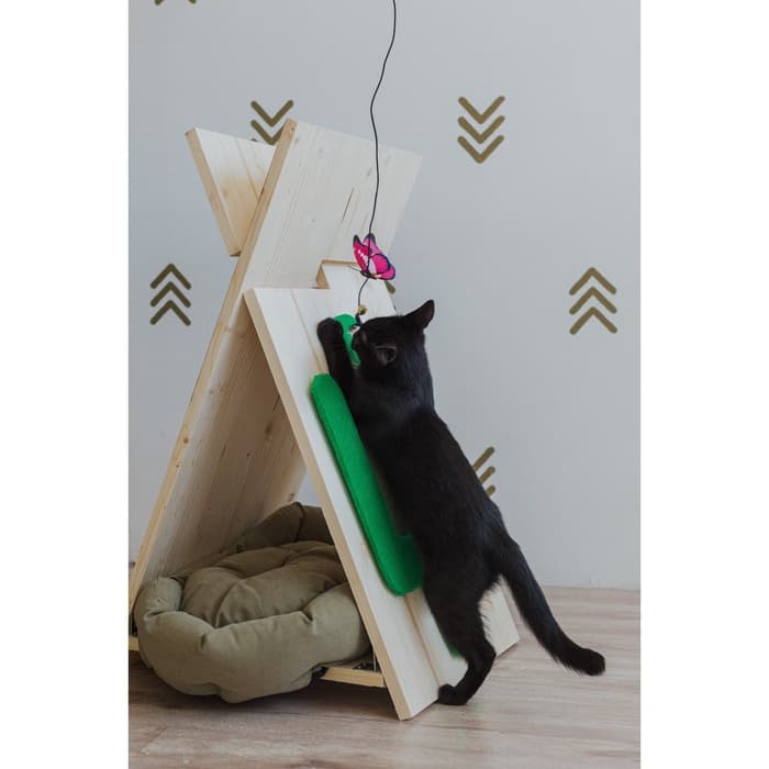 Дразнилка «Бабочка», с перьями, цвет МИКС