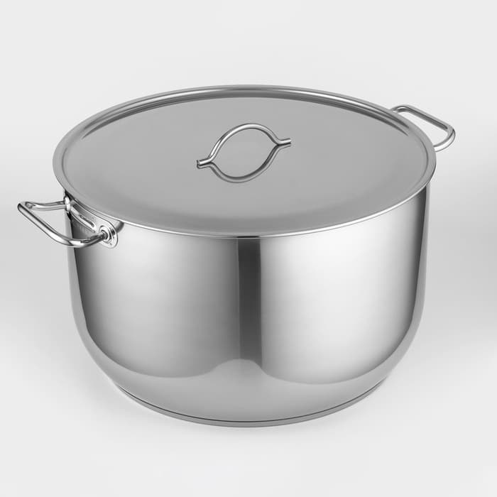 Кастрюля Amet «Профи», 40 л, d=45 см, с крышкой, цельнотянутая, капсульное дно, индукция, нержавеющая сталь, хромированная