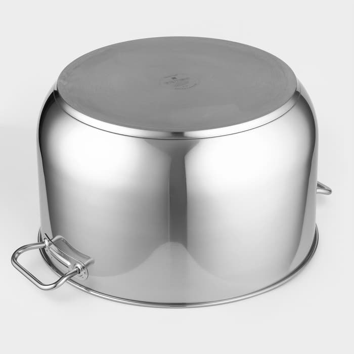 Кастрюля Amet «Профи», 40 л, d=45 см, с крышкой, цельнотянутая, капсульное дно, индукция, нержавеющая сталь, хромированная