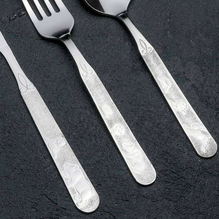 Набор столовых приборов «Топтыжка», 4 предмета, толщина 1.5 мм