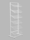 Стойка прикассовая, 65×34×186 см, 6 корзин, белая