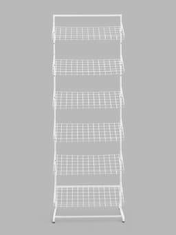 Стойка прикассовая, 65×34×186 см, 6 корзин, белая