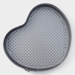 Форма для выпечки Доляна «Элин. Сердце», 28.5×25.5×6.6 см, разъёмная, антипригарное покрытие, серая