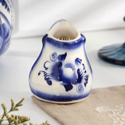 Подставка для зубочисток «Ёж», фарфор гжель