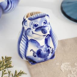 Подставка для зубочисток «Ёж», фарфор гжель